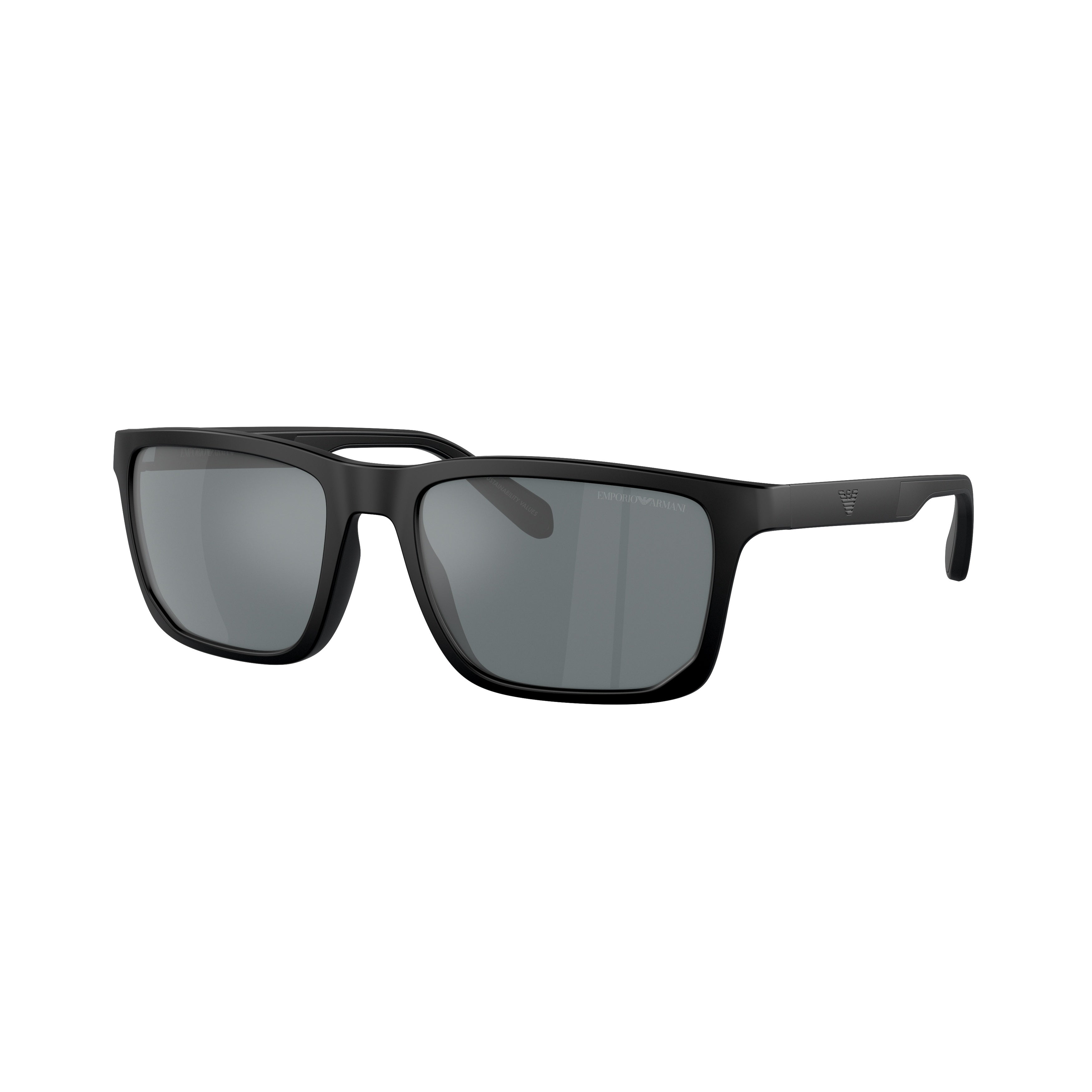 0ea4219 Rectangular Matte Black Sunglasses with Durable Arms
