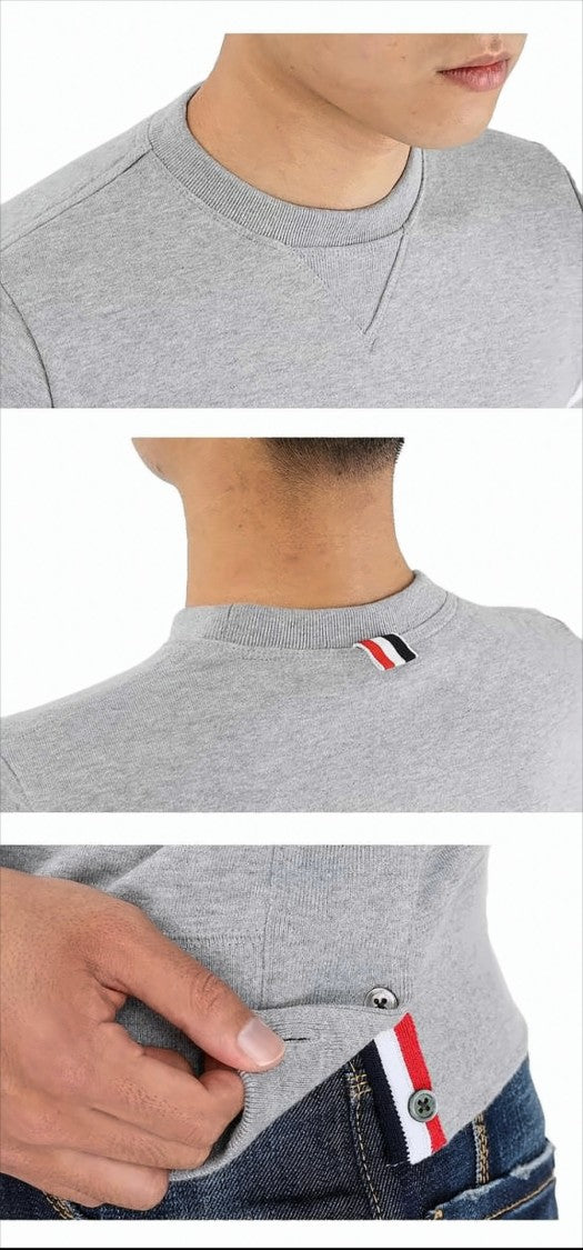 Crew Neck Sweatshirt with Horizontal Stripe Detail