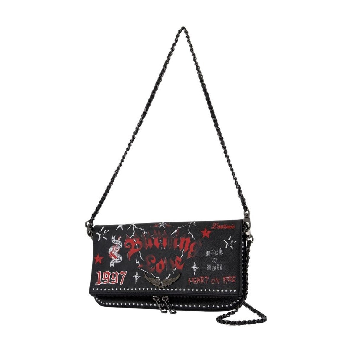 Rock Wallet On Chain - Leather - Black