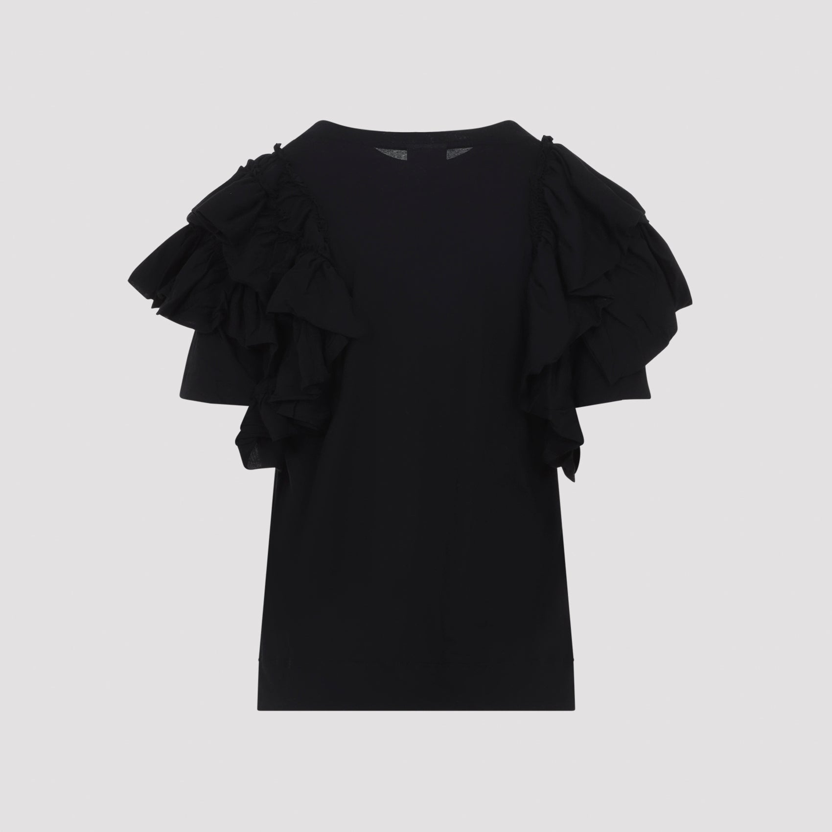 Short-Sleeved Top With Layered Ruffle Details