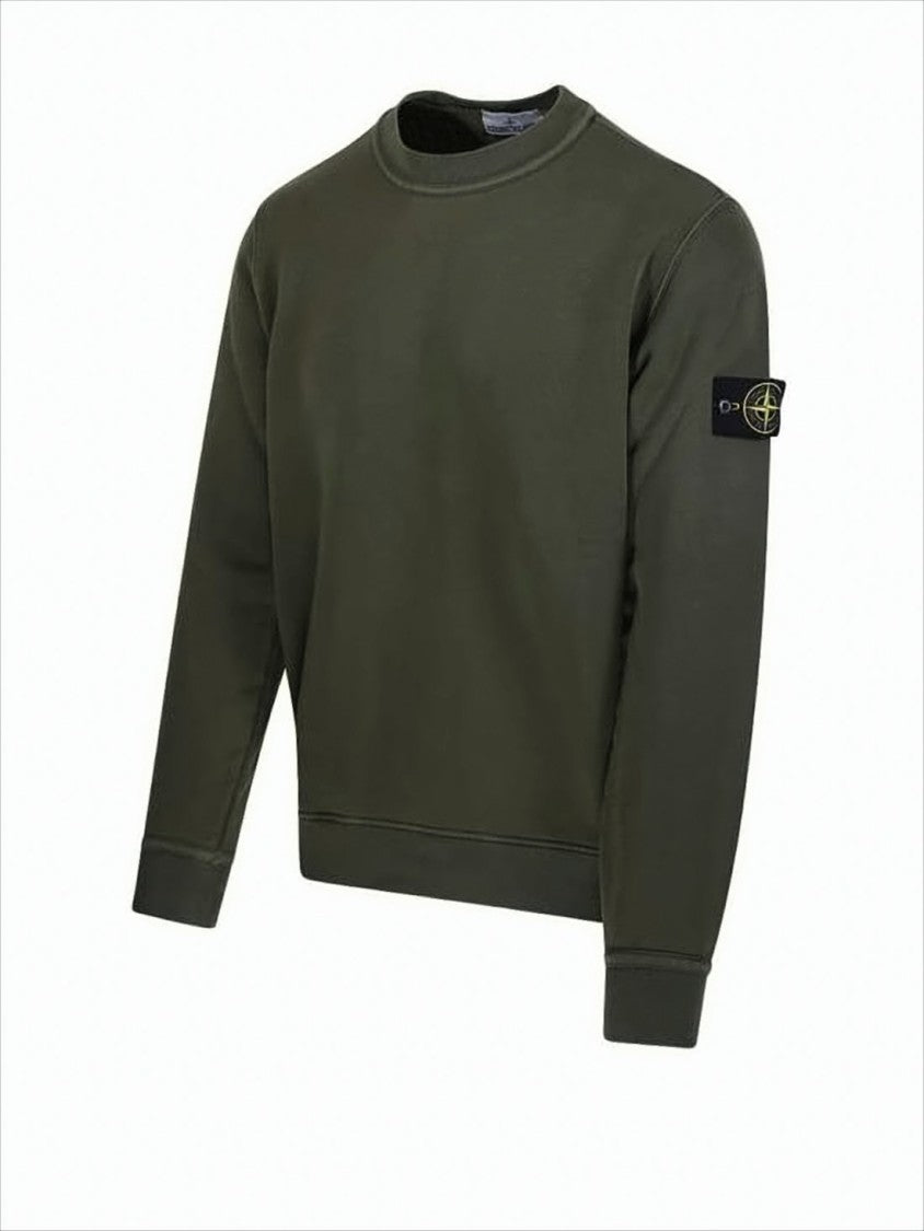 Olive Green Long-Sleeve Crewneck Sweatshirt