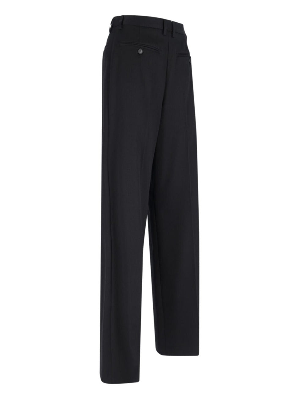 High-Waisted Black Tailored Pants With Wide-Leg Silhouette