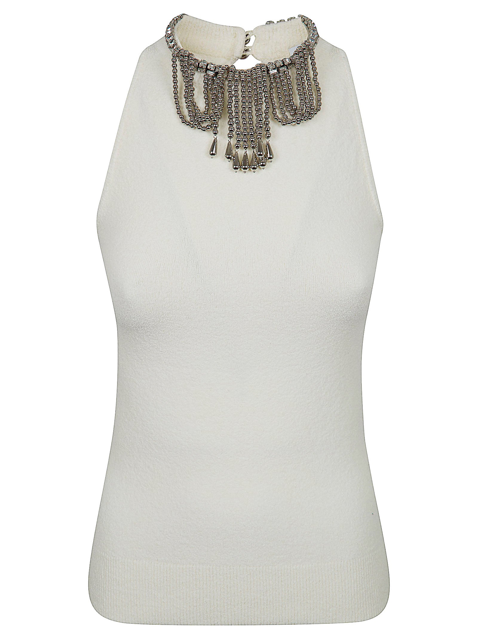 Viscose-Polyamide Nude Top