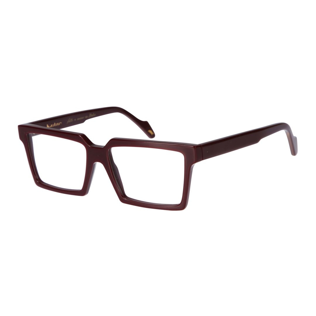 Pierre Bold Rectangular Burgundy Eyeglasses with Angular Bridge