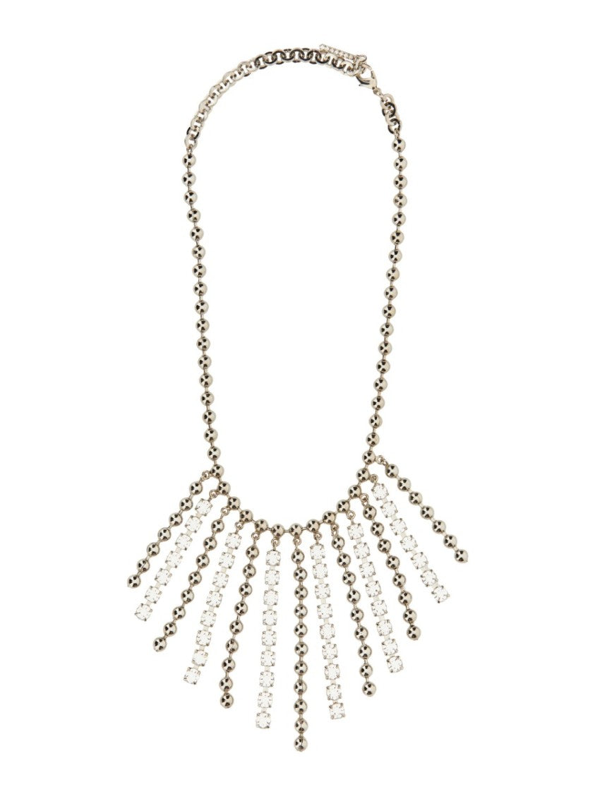 Collana In Cristallo E Catena Con Frange