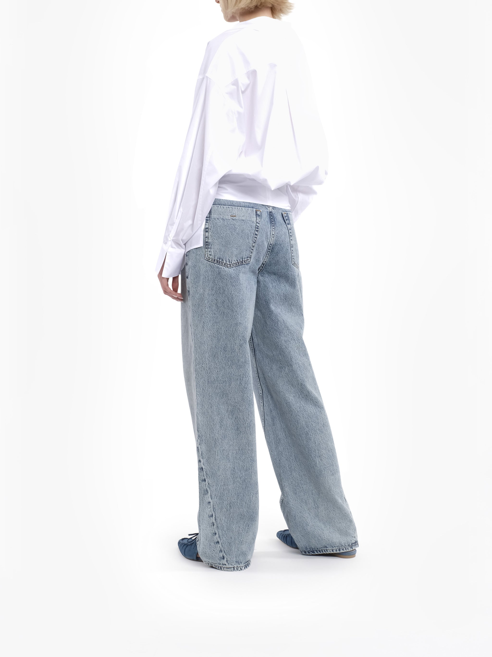 White Gilda Waist Belt Fabric Shirt