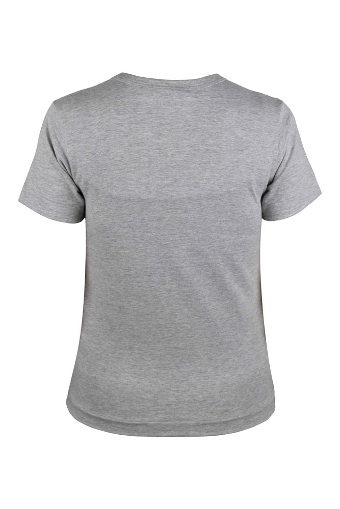 Grey Cotton T-Shirt With Distinctive Heart Emblem