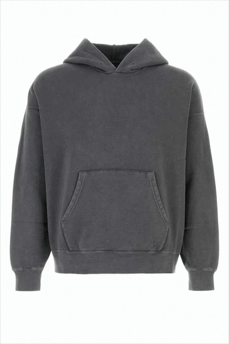 Boxy Cropped Hoodie With Kangaroo Pocket And Ribbed Details