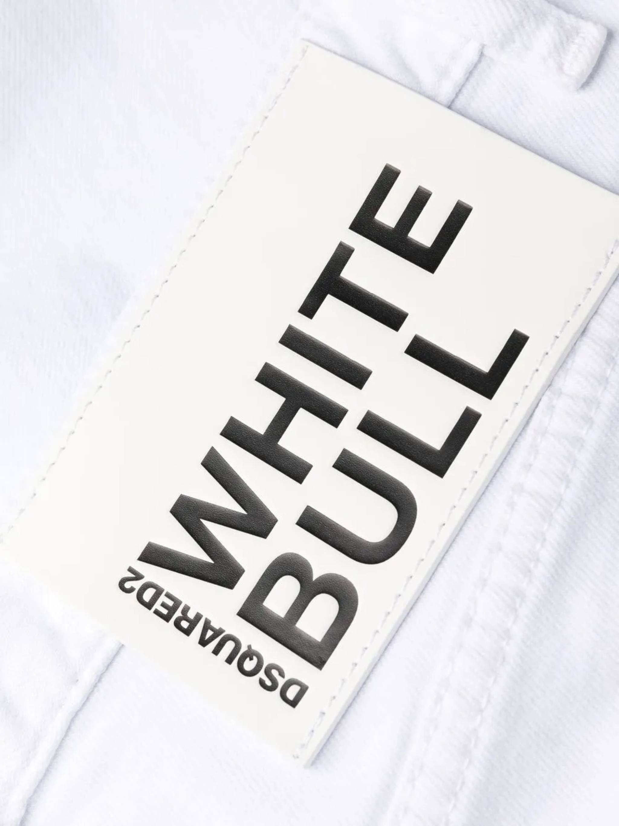 Cropped White Cotton Five-Pocket Pants
