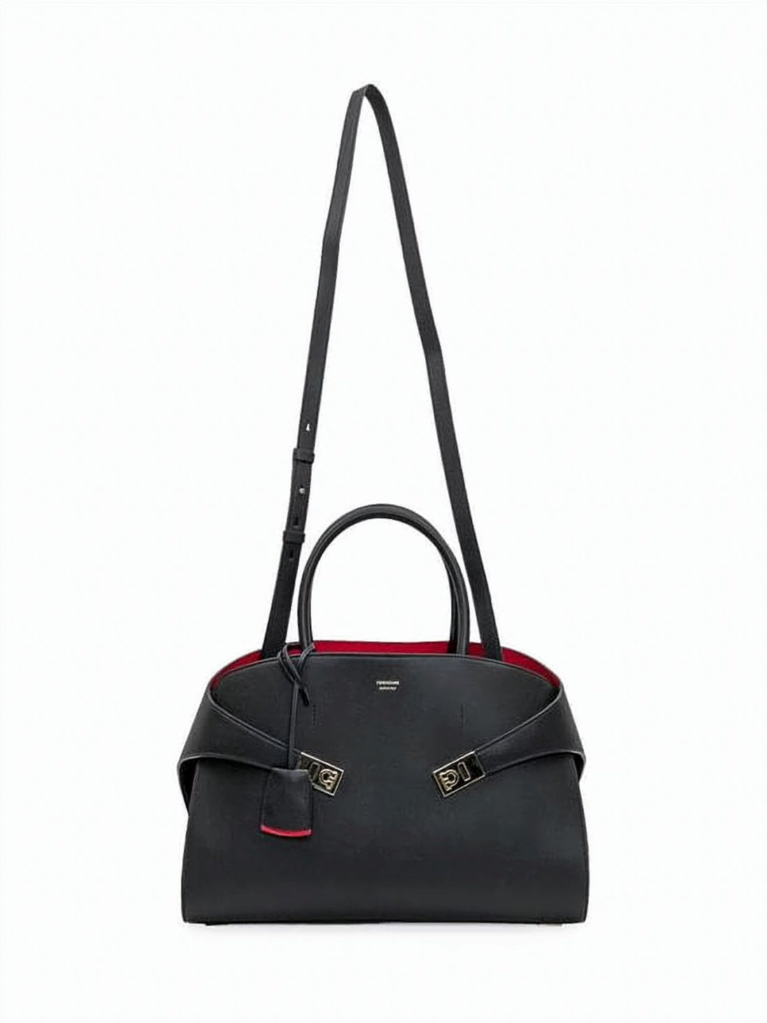Structured Calf Leather Shoulder Bag