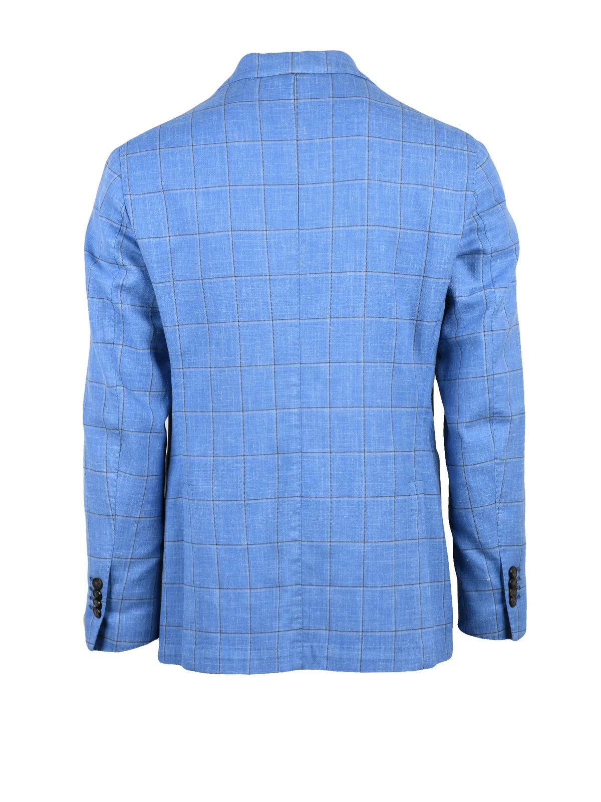 Light Blue Wool Polyamide Linen Rounded Jacket