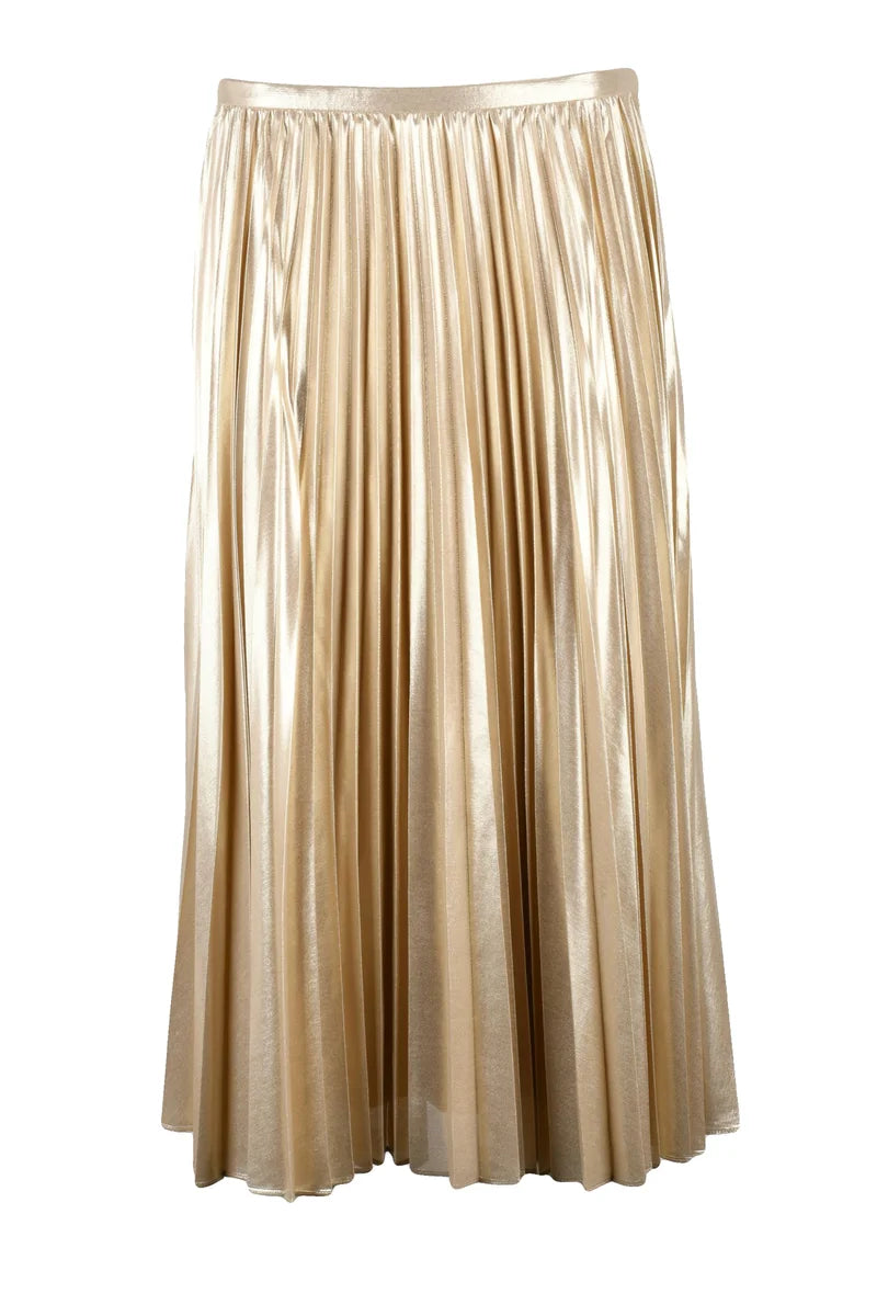 Pleated Maxi Skirt - Gold
