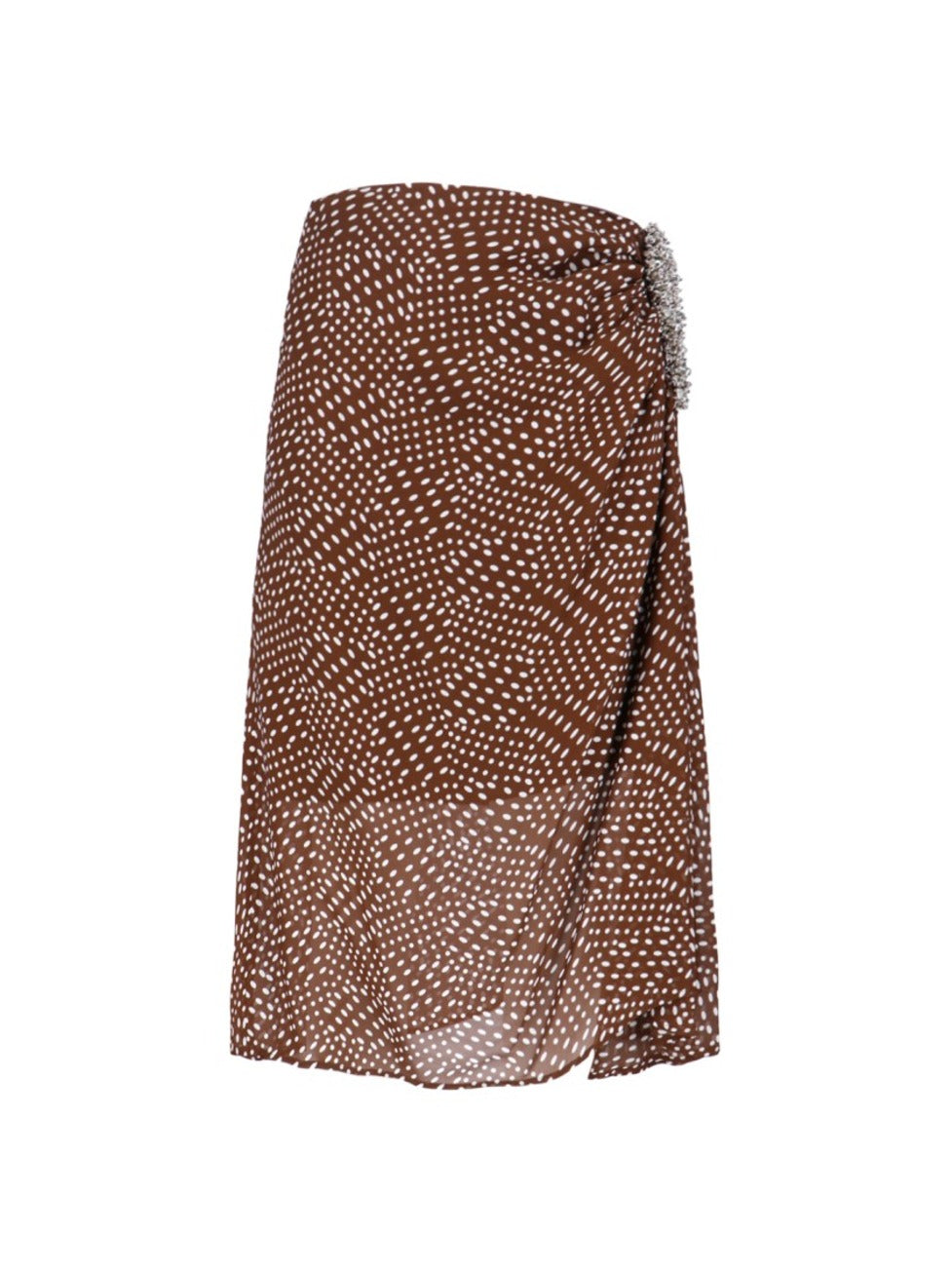 Midi Skirt With Irregular Polka Dot Print