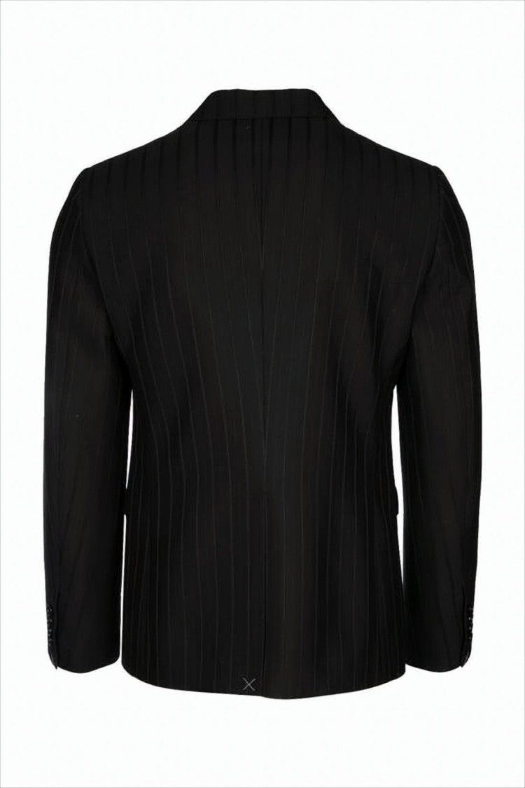 Double-Breasted Tailored Jacket with Pinstripe Pattern