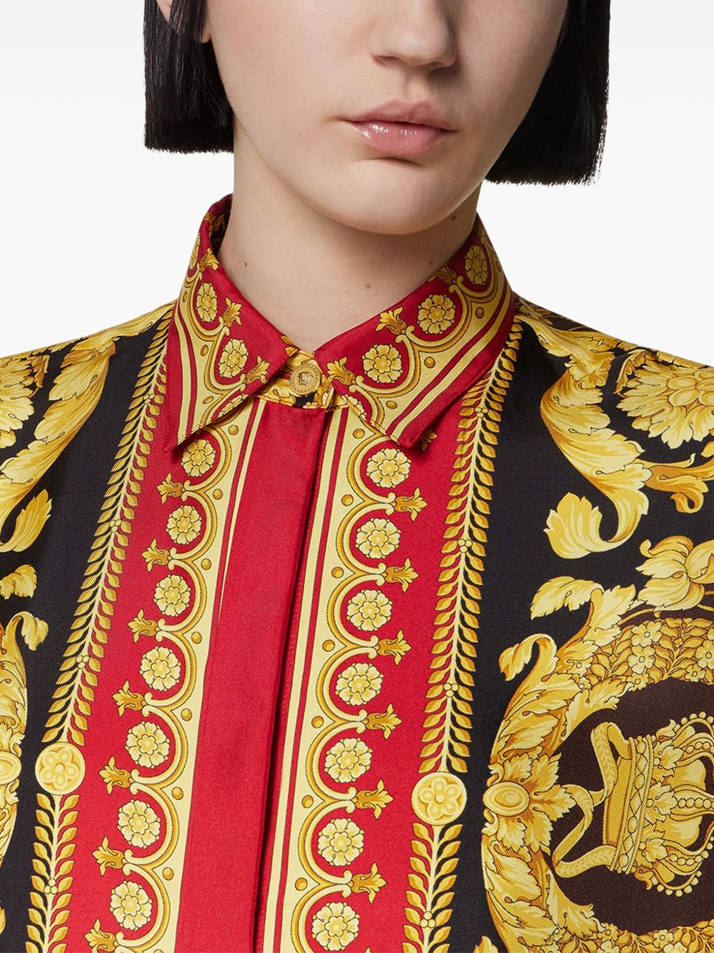 Baroque Print Long-Sleeve Top