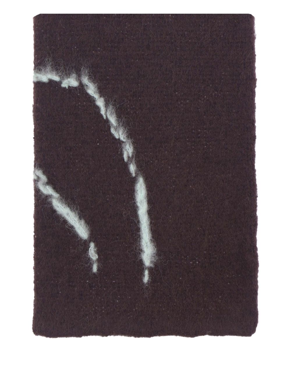 Rectangular Brown Scarf with Embroidery