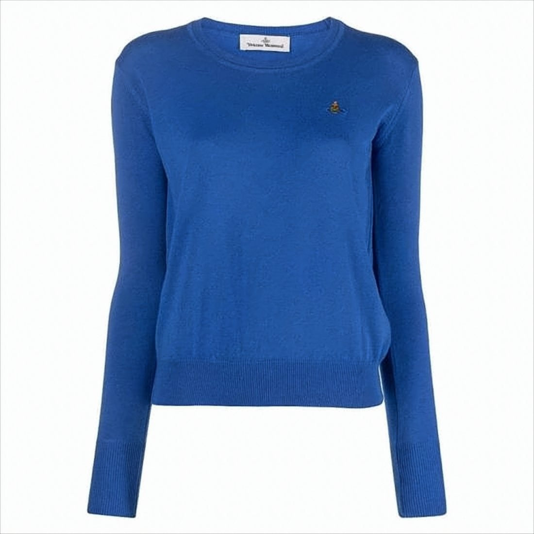 Fitted Cashmere Blend Sweater with Classic Crew Neckline