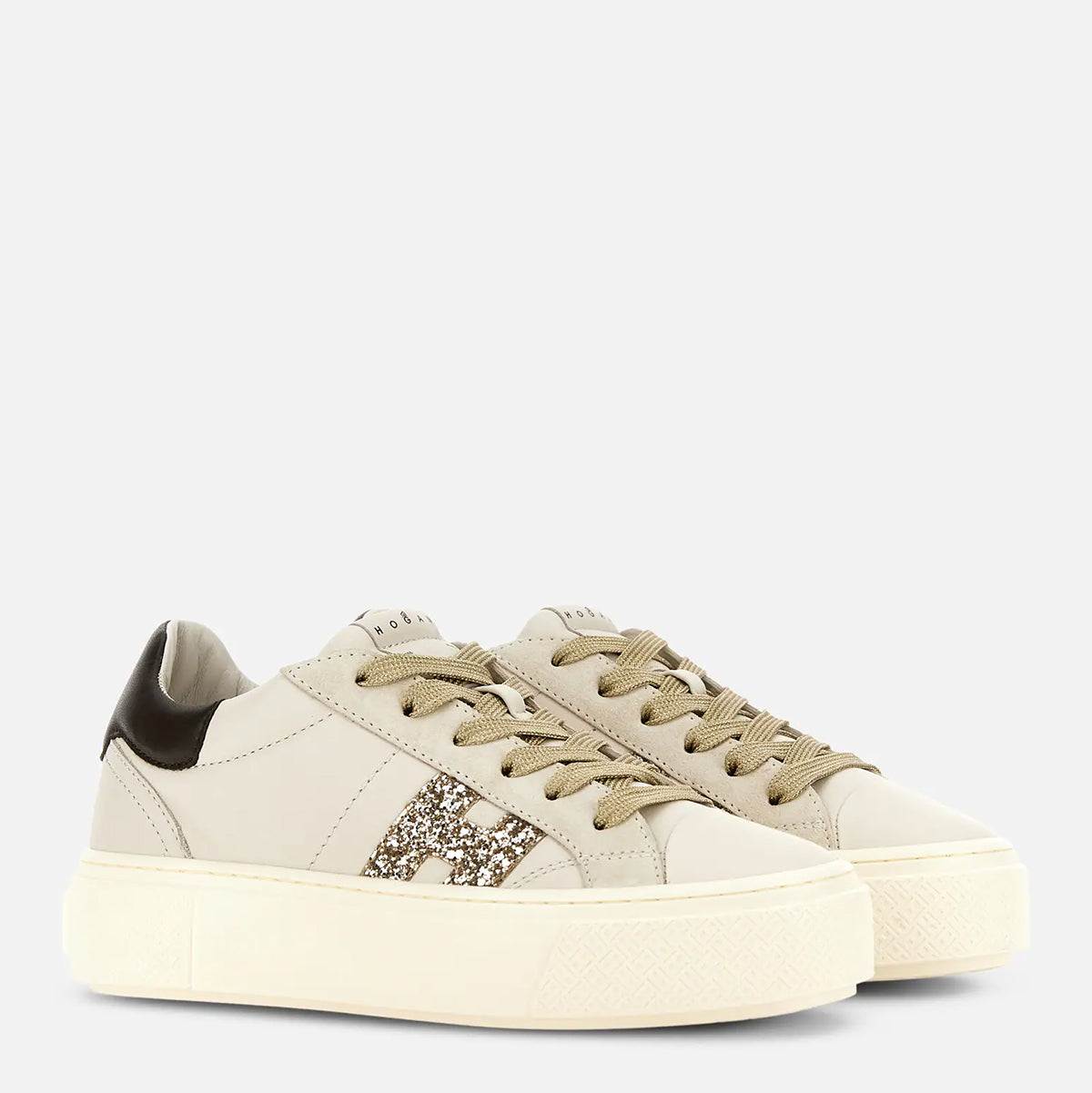 White And Black Leather Sneakers