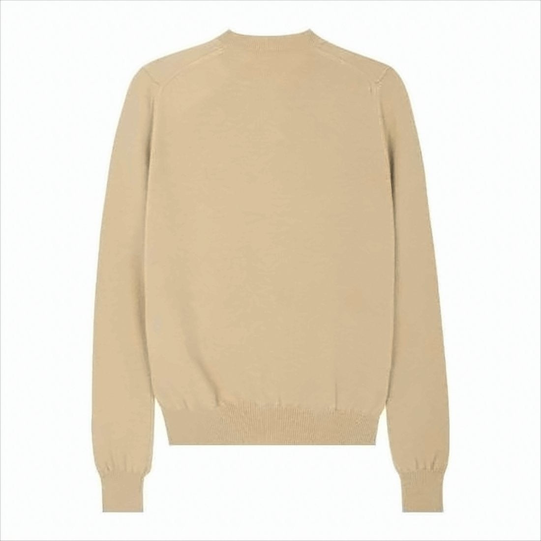 Beige Wool Cardigan with Heart Patch