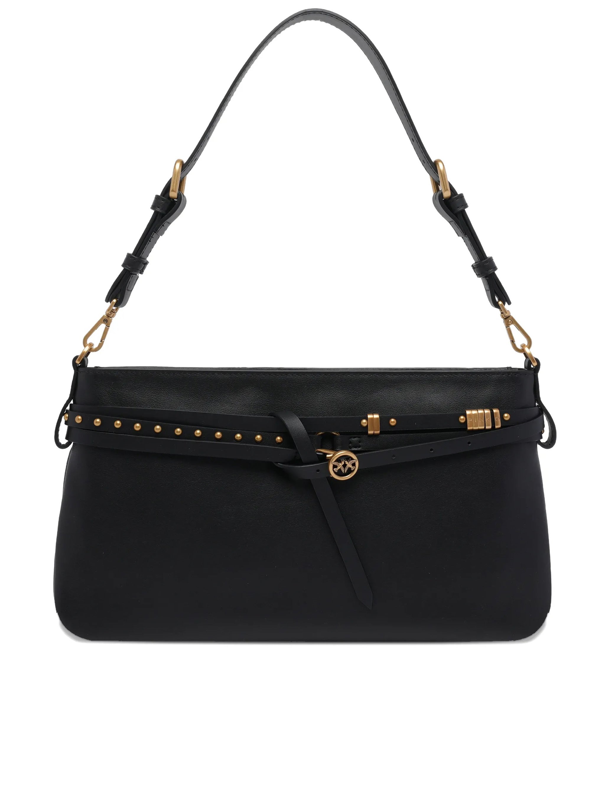 Black Mini Structured Leather Shoulder Bag