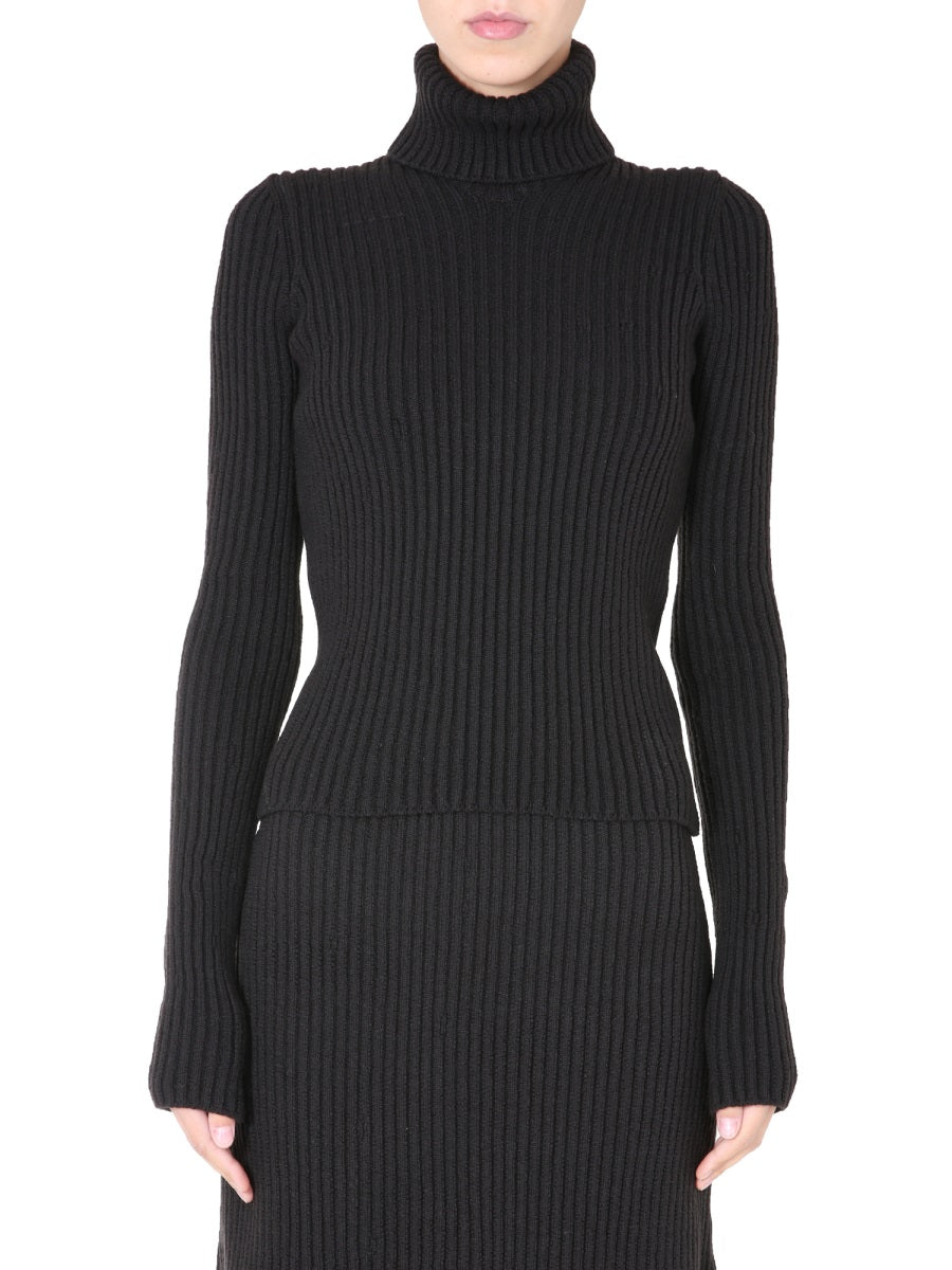 Polo Neck Turtleneck Sweater with Long Sleeves