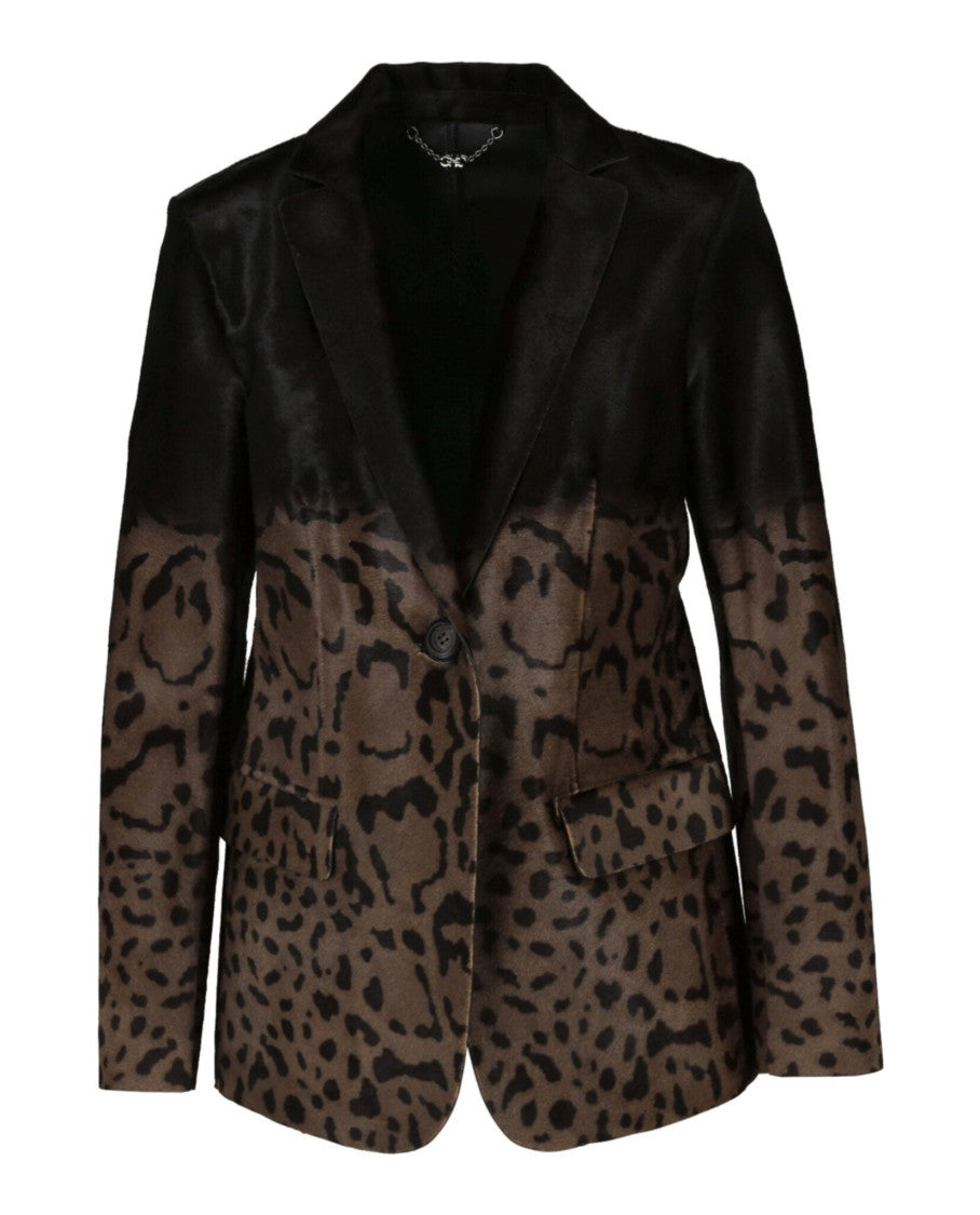 Salvatore  Single Breasted Leopard Blazer