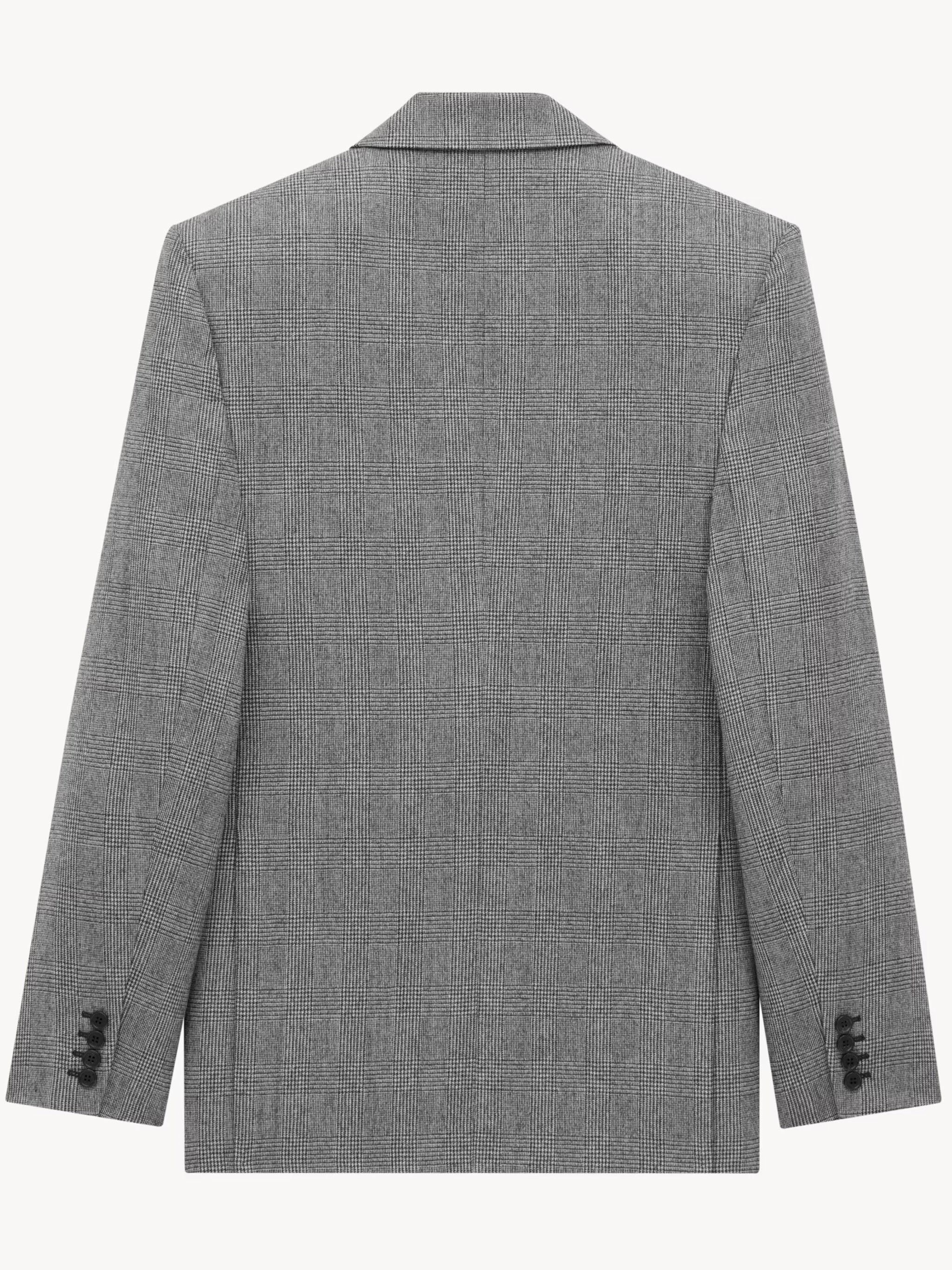 Grey Blazer Tailored Checkered Blazer