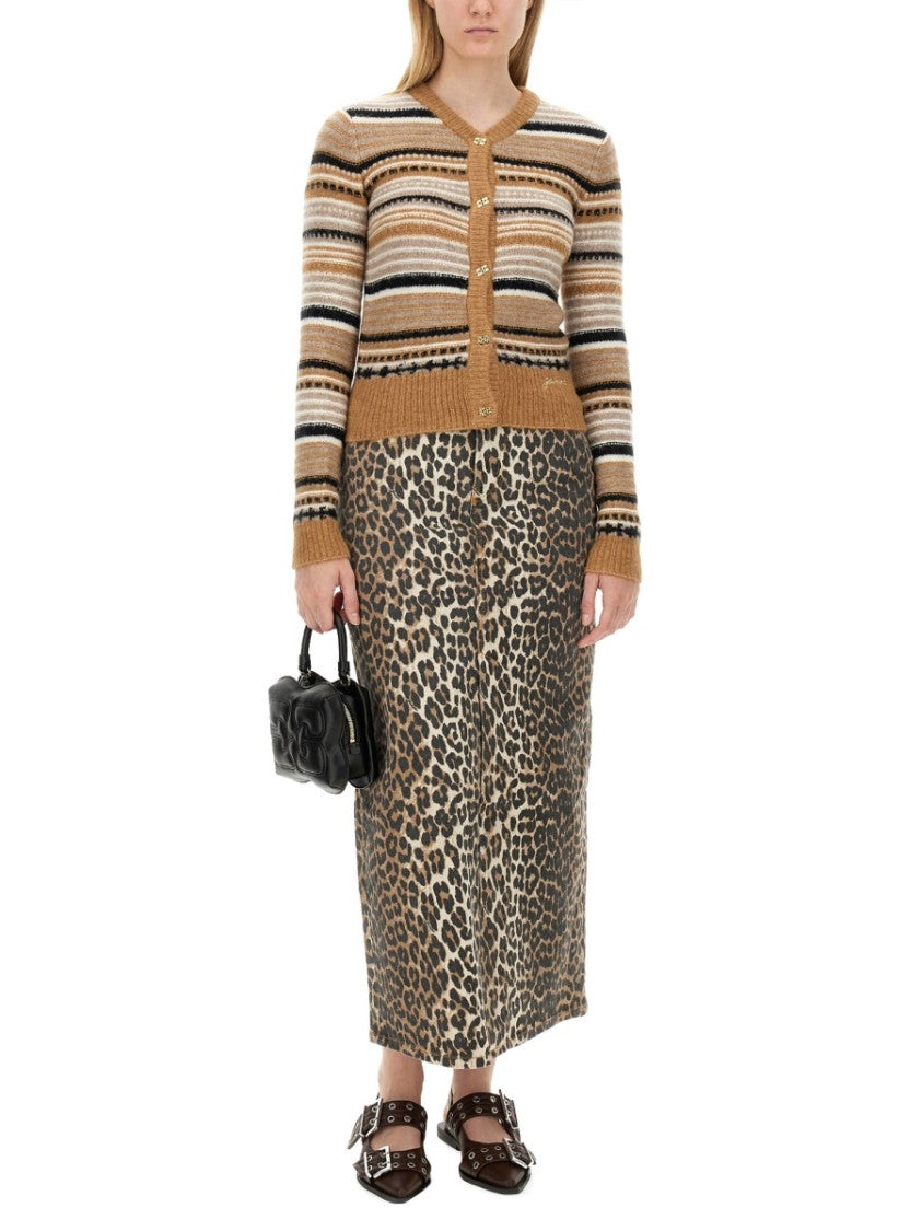 Cardigan With Stripe Pattern