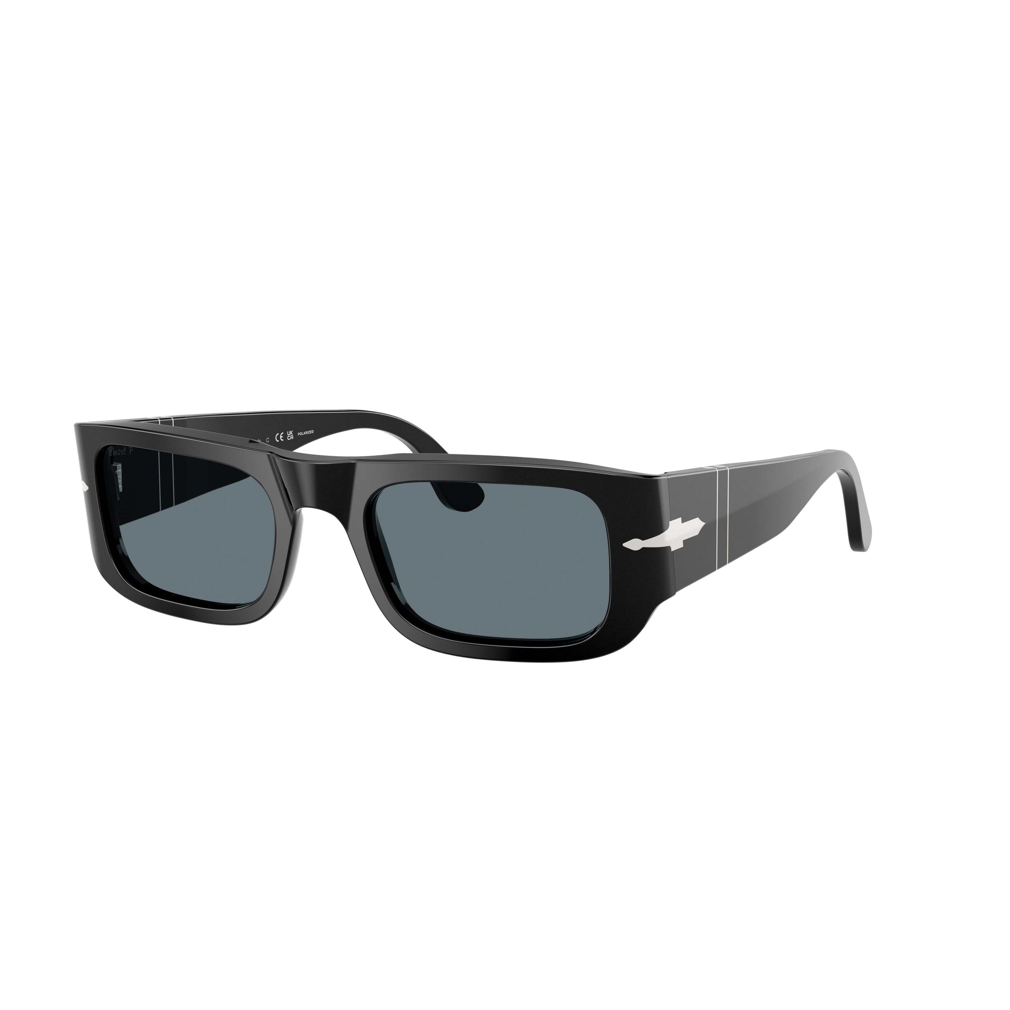 Bold Rectangular Acetate Sunglasses with Silver Detail