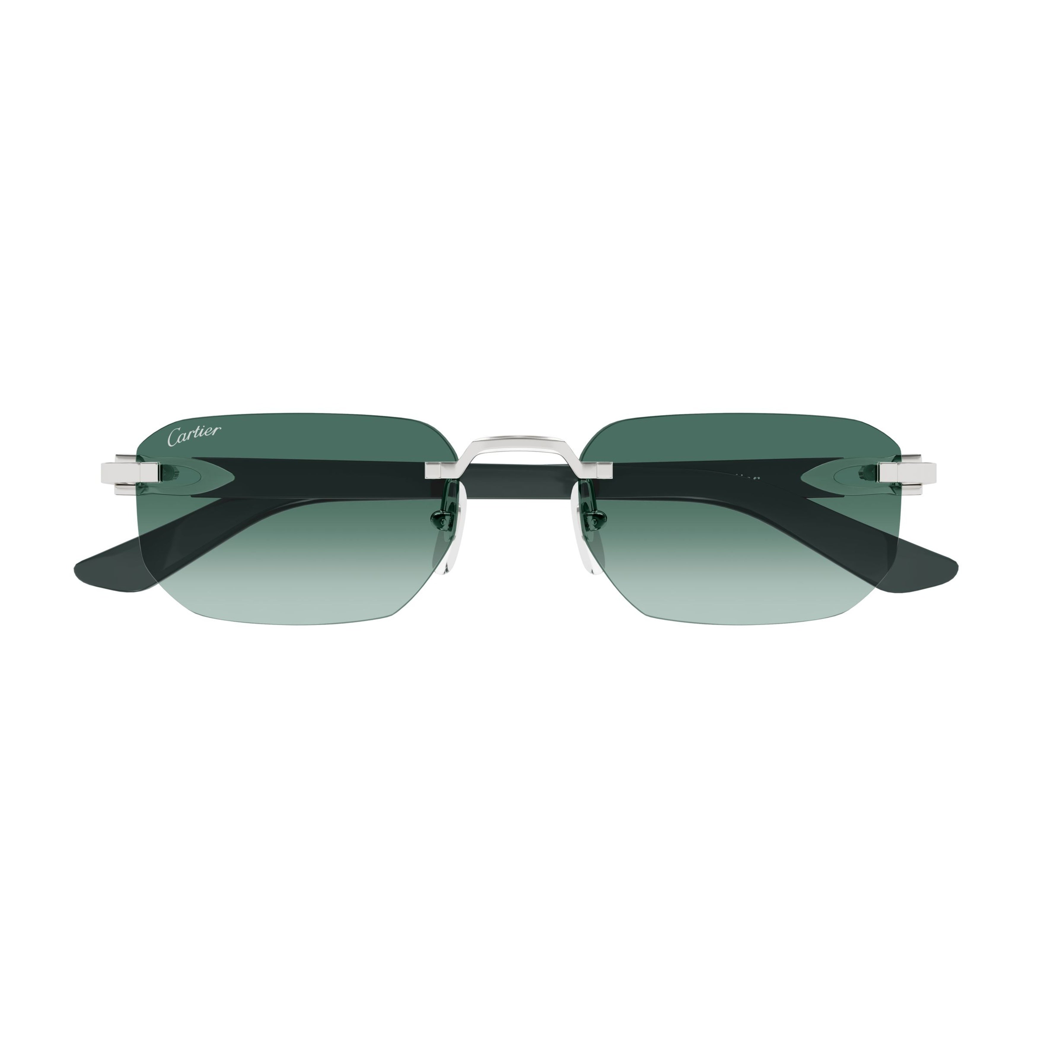 Rimless Sunglasses With Green Gradient Lenses