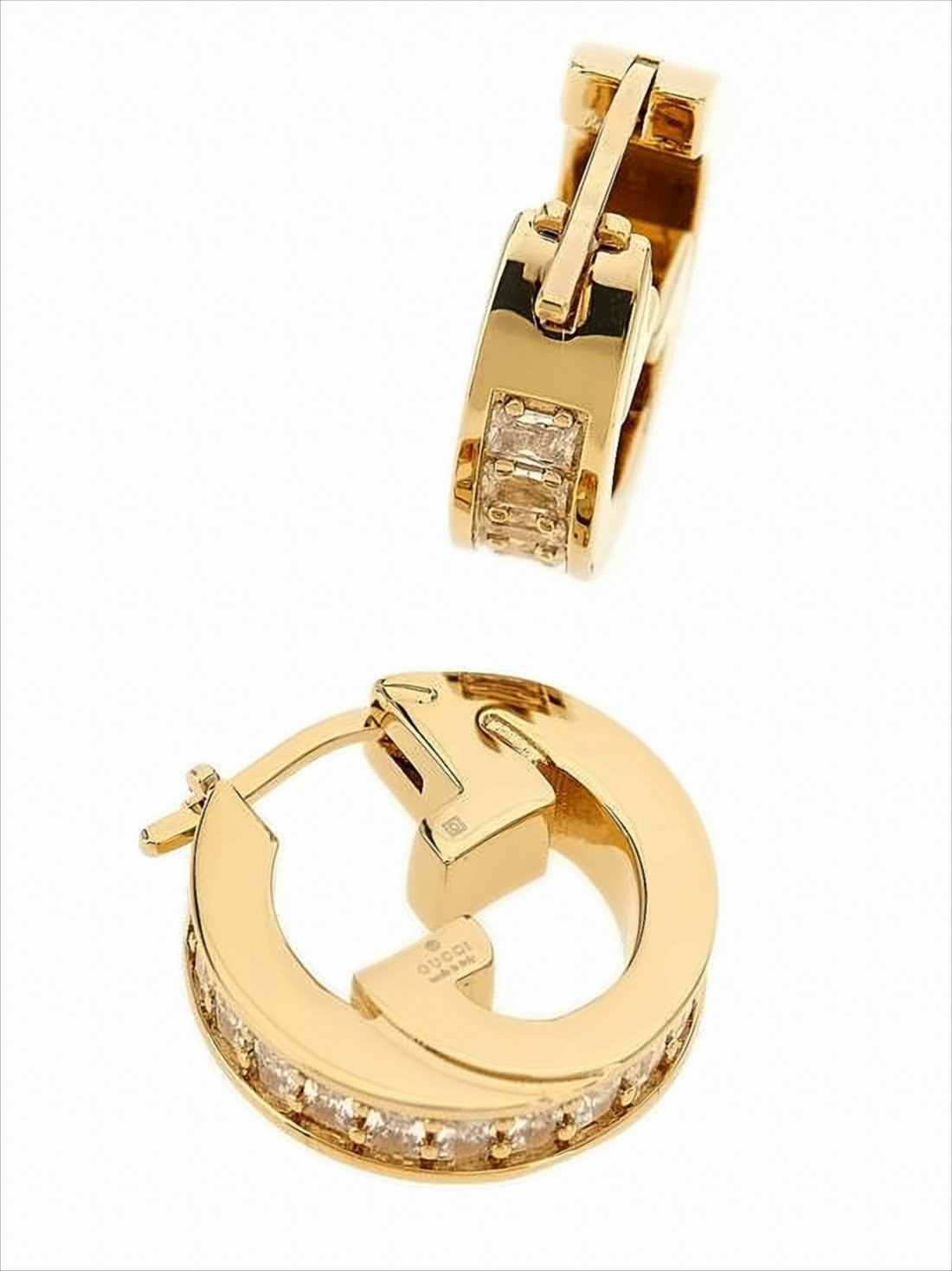 Polished Gold-Tone Hoop Earrings with Cut-Out Design