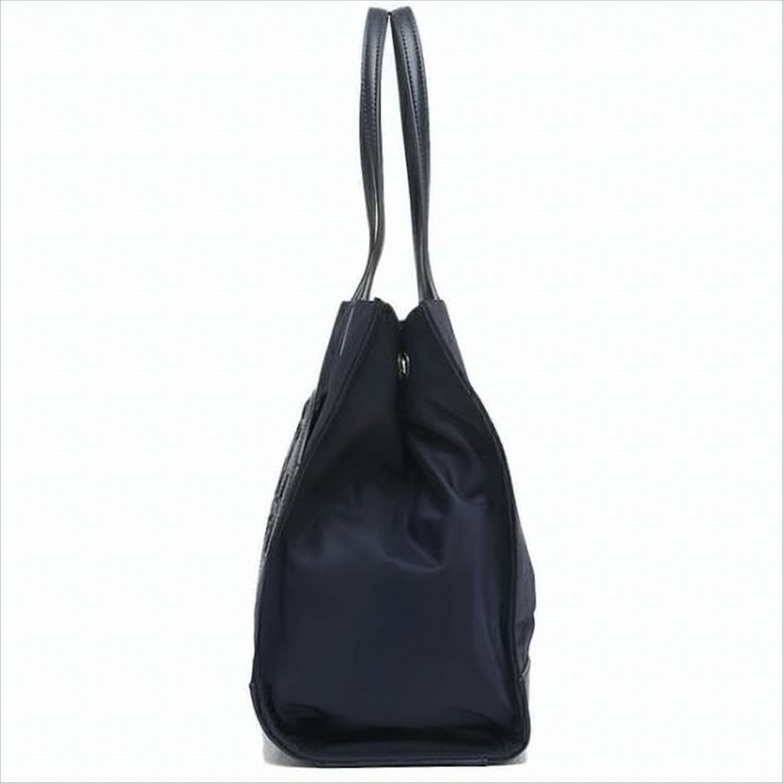 Structured Nylon Tote Bag with Leather Trim