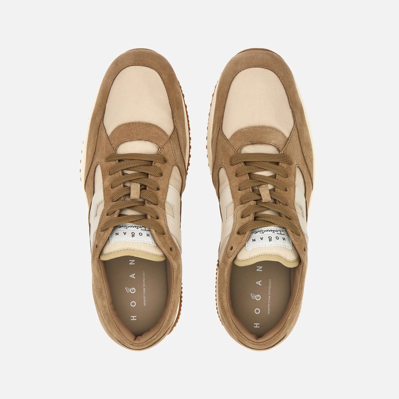Interactive Lace-Up Sneakers in Calfskin and Nylon