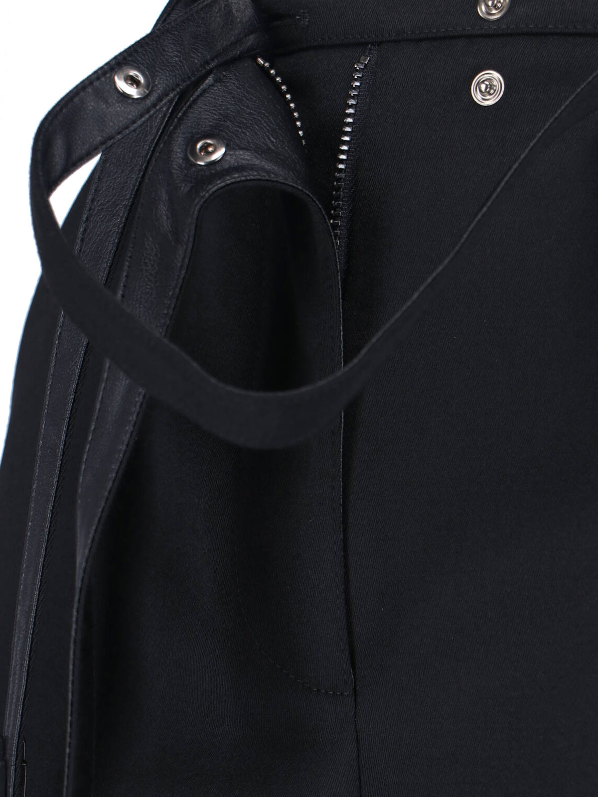 Black Tailored Wool Blend Pants with Belt