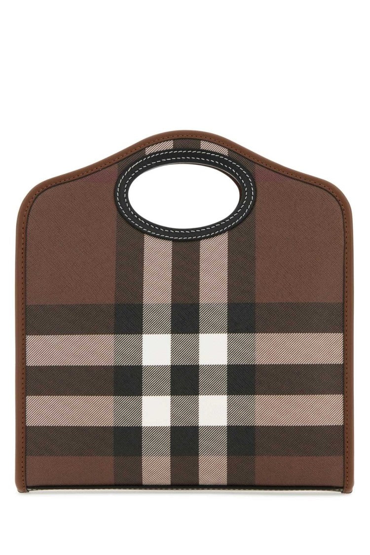 Structured Check Pattern Tote Bag