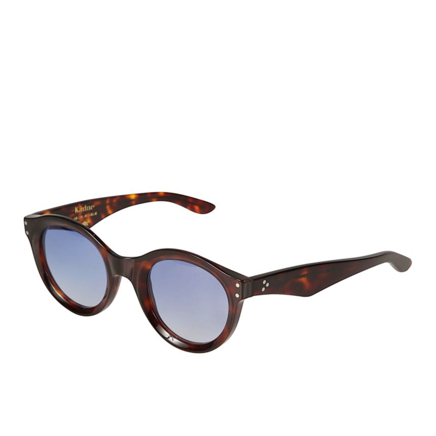 Thick Rounded Tortoiseshell Sunglasses with Gradient Lenses