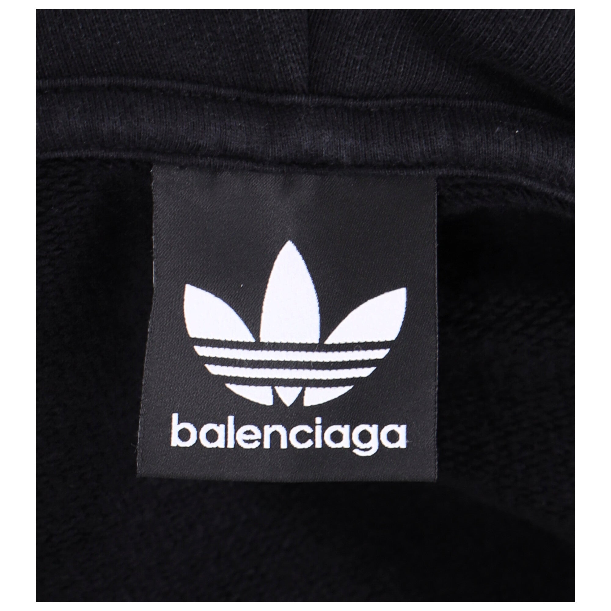Oversized Black Fleece Hoodie With Embroidered Logos