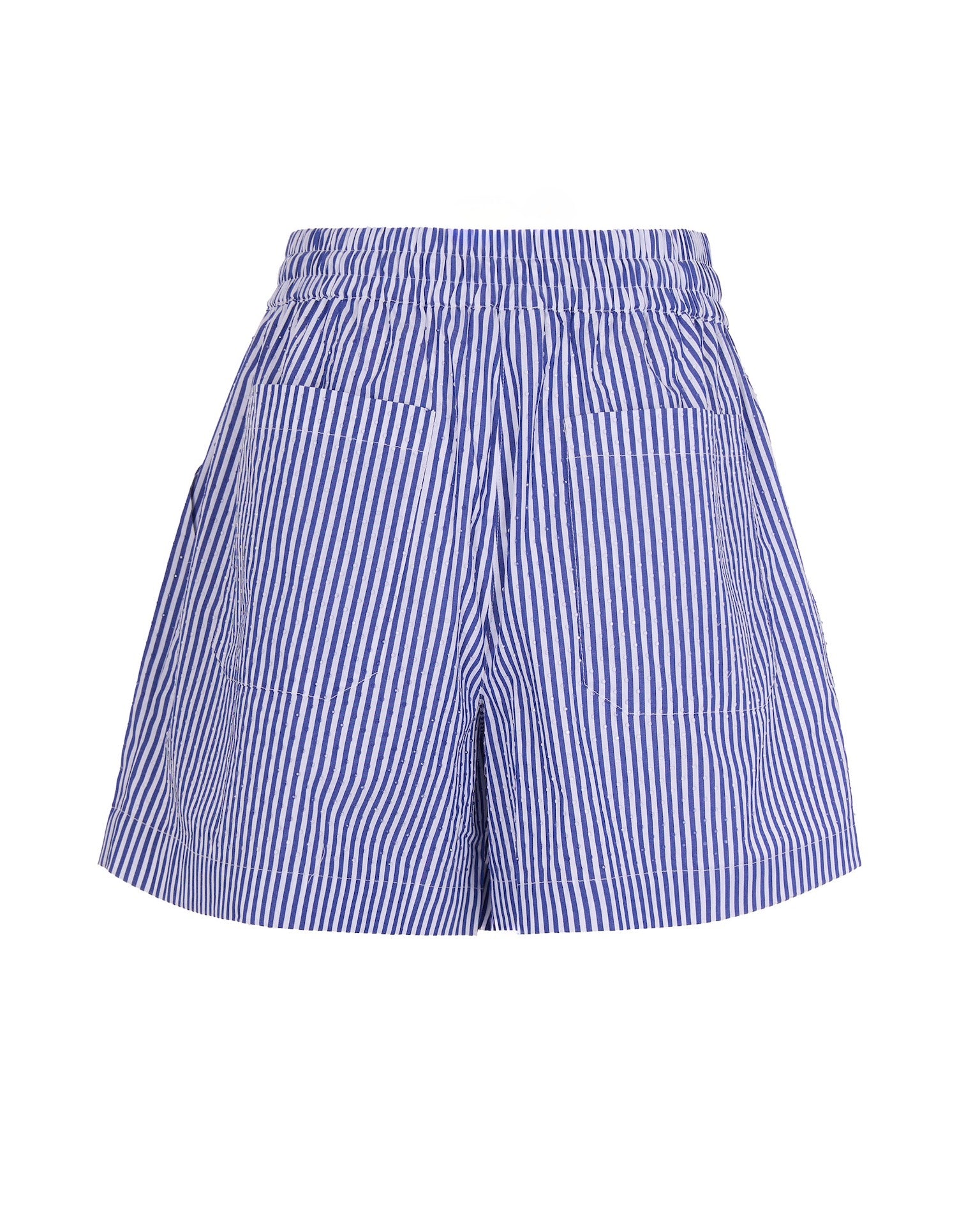 Pinstriped Shorts With Rhinestones