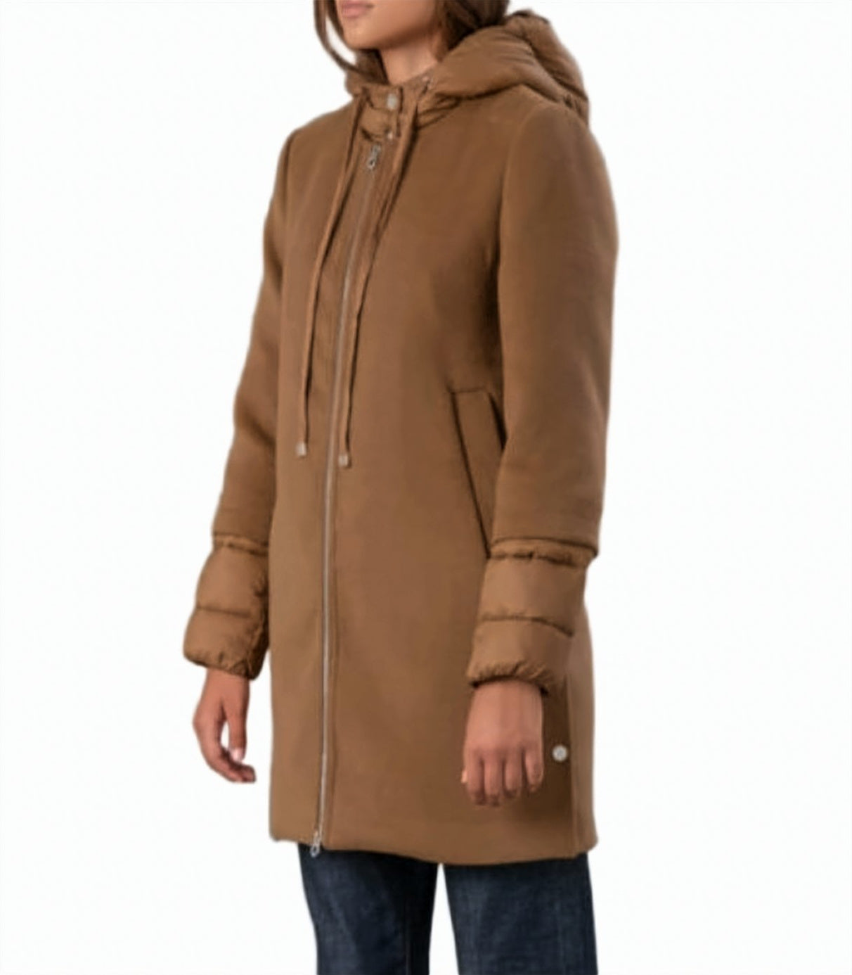 Shiny Velour Coat with Chanel Collar