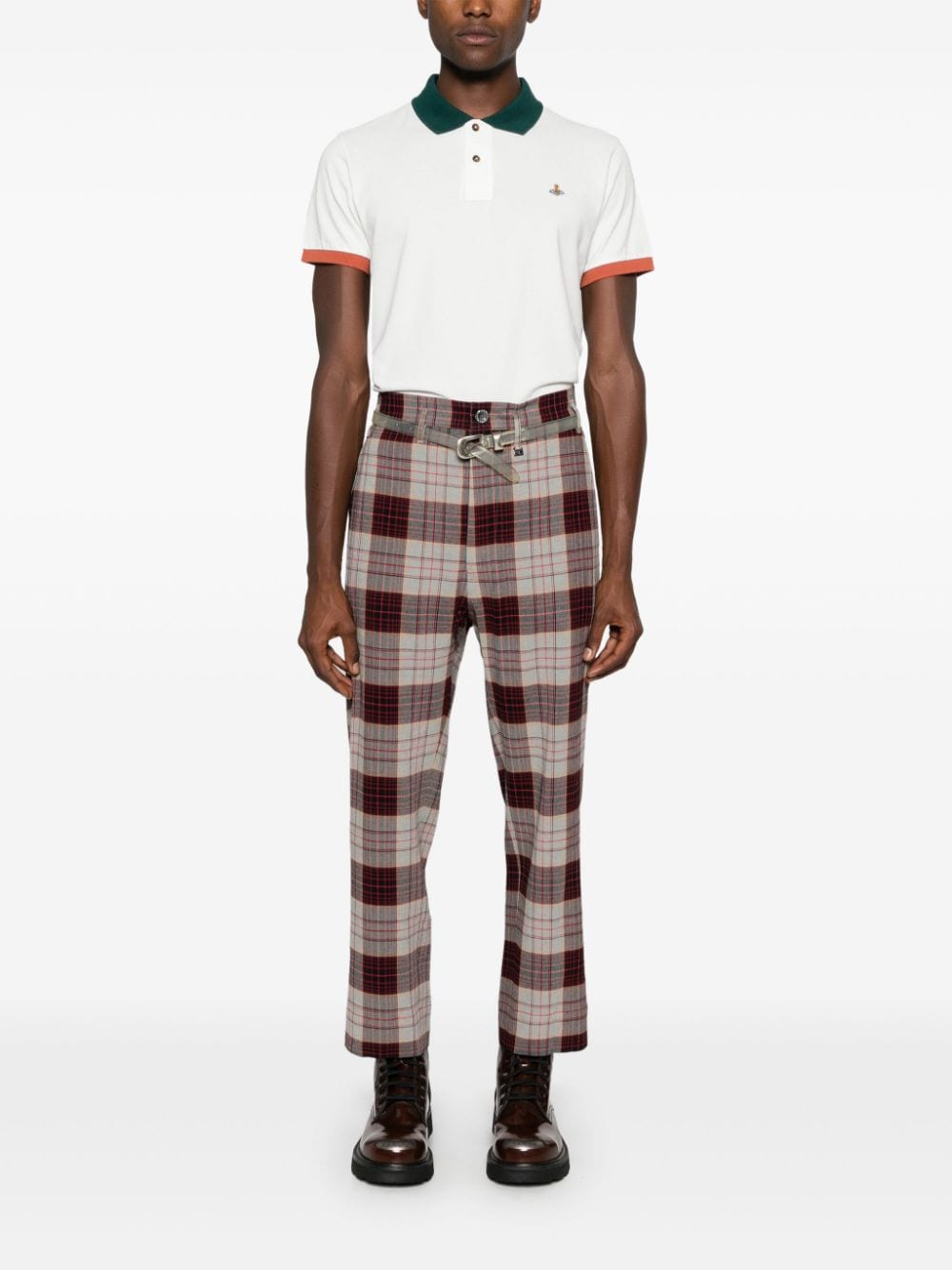 Mid Waist Slim-Cut Cropped Trousers