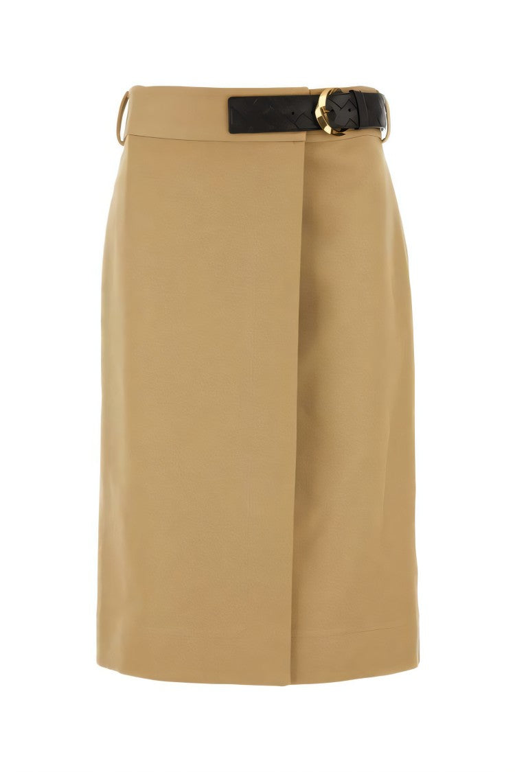 Tailored Midi Skirt with Unique Wrap Design