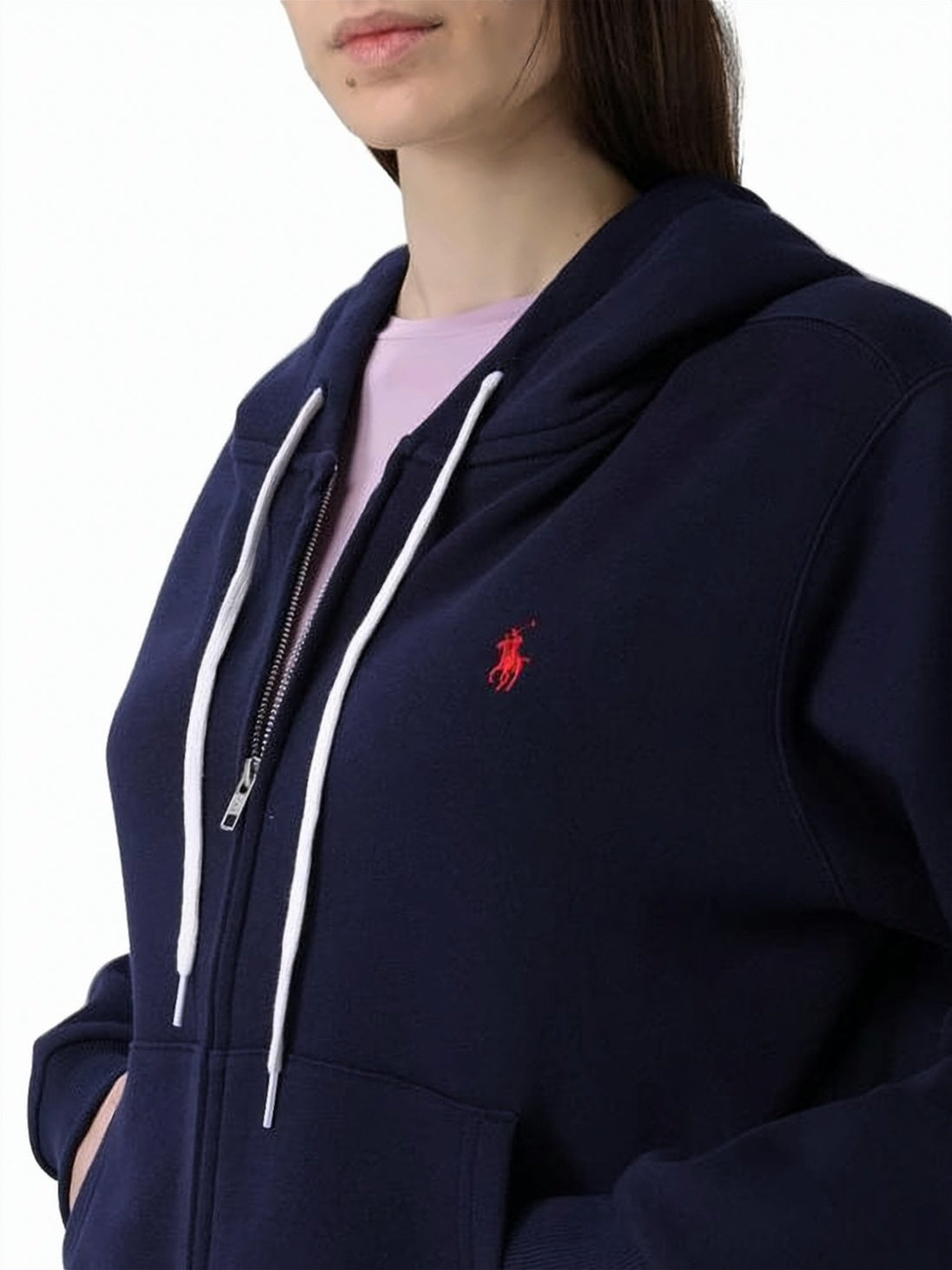 Cropped Zip-Up Hoodie with Drawstring