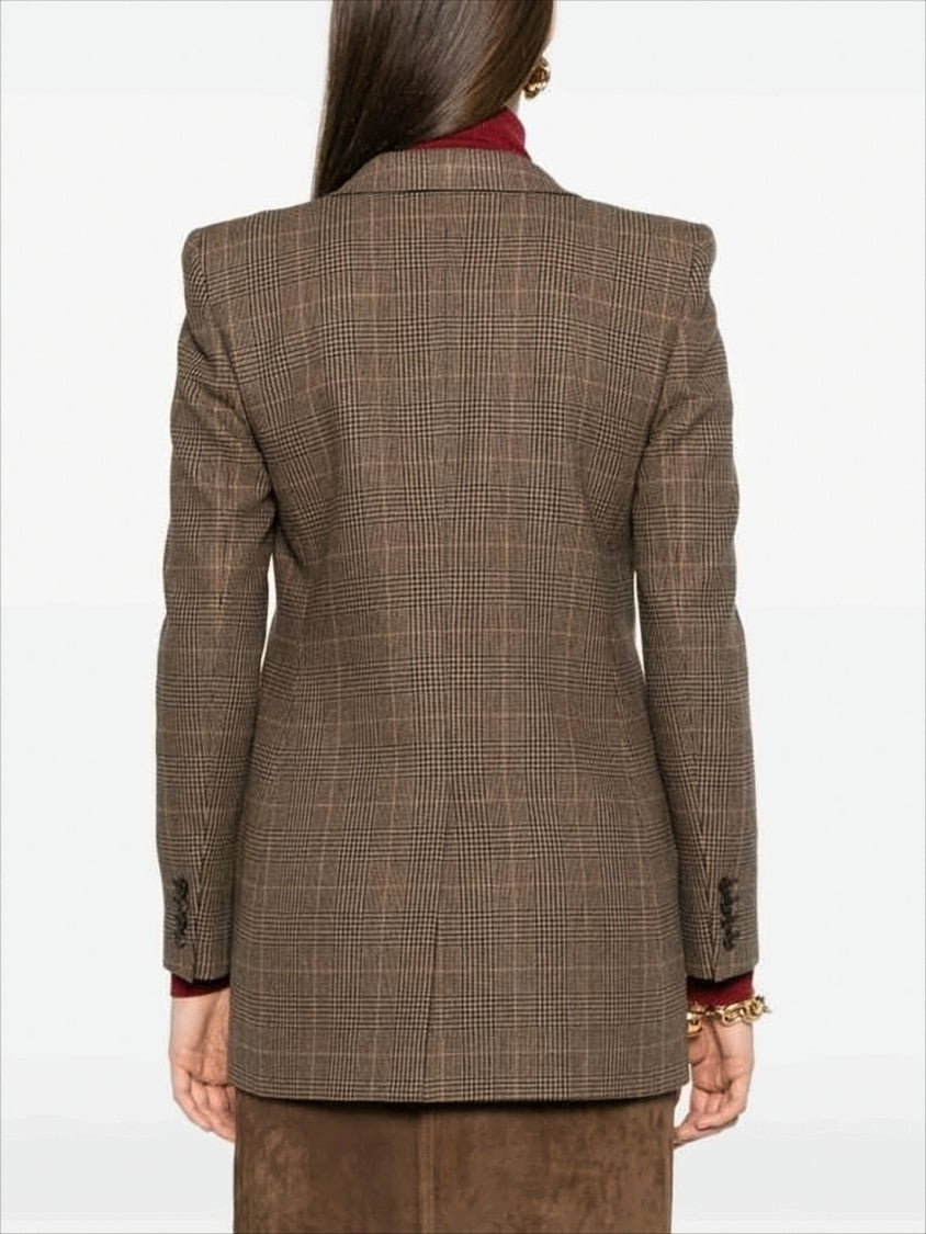 Tailored Plaid Wool-Blend Blazer