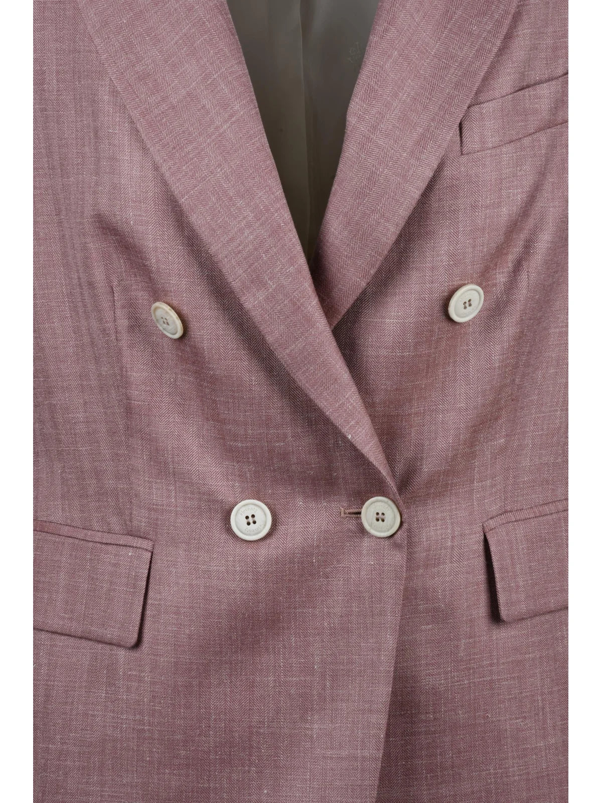 Pink Double-Breasted Wool Silk Jacket