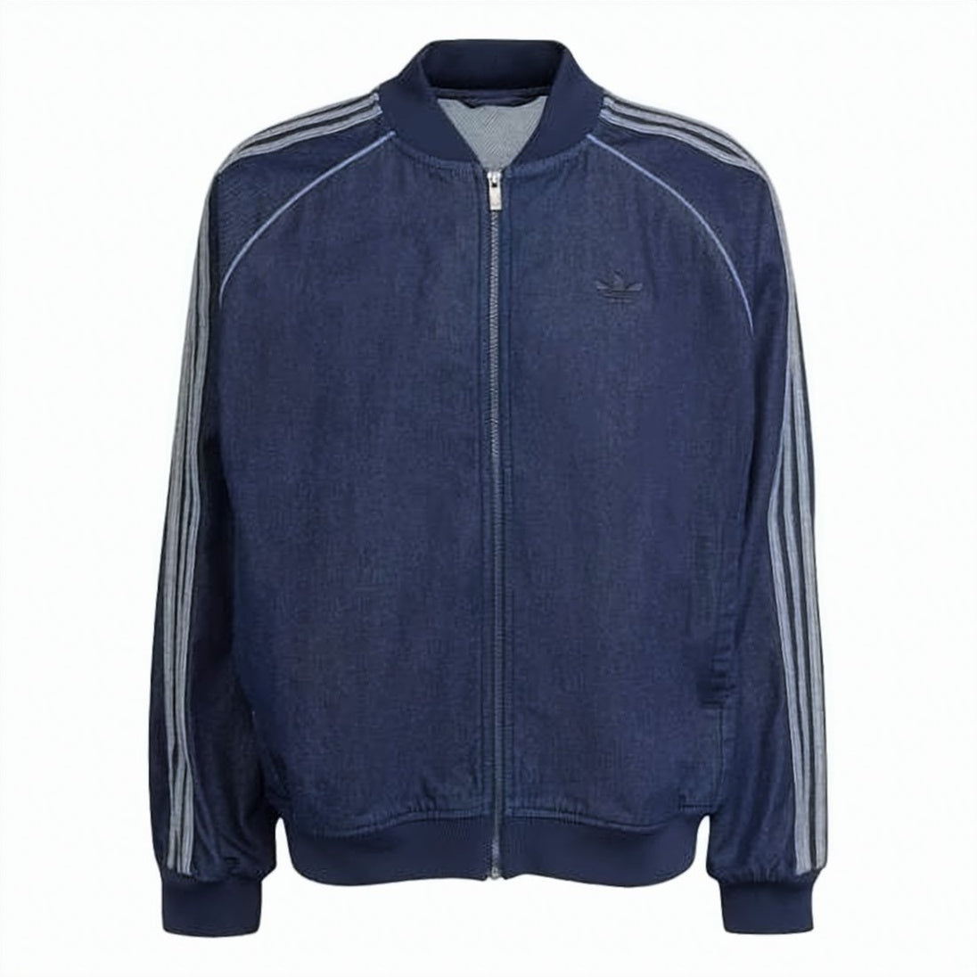 Denim-Texture Relaxed Fit Track Top