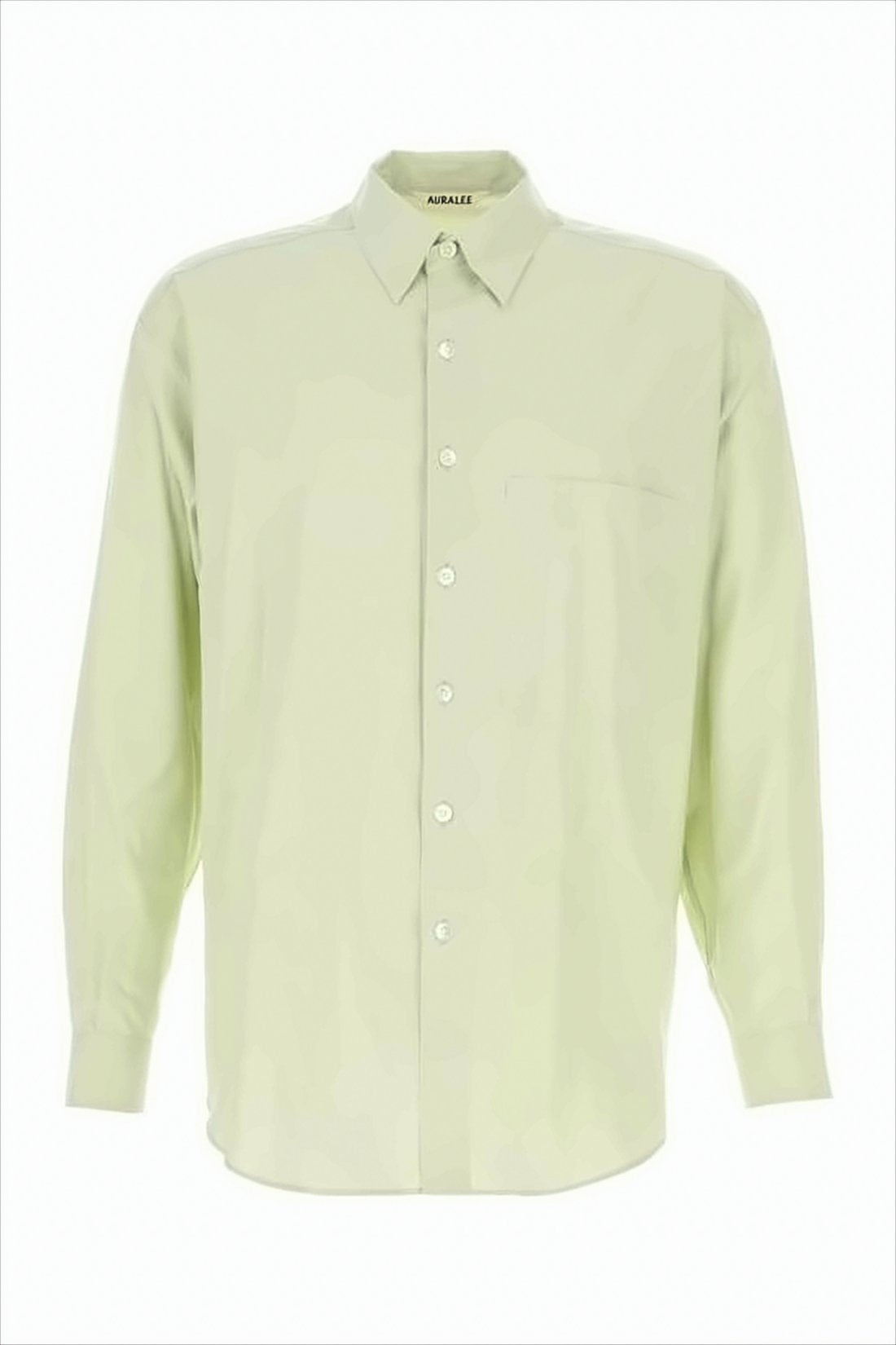 Classic Green Long-Sleeve Shirt with Button-Down Front