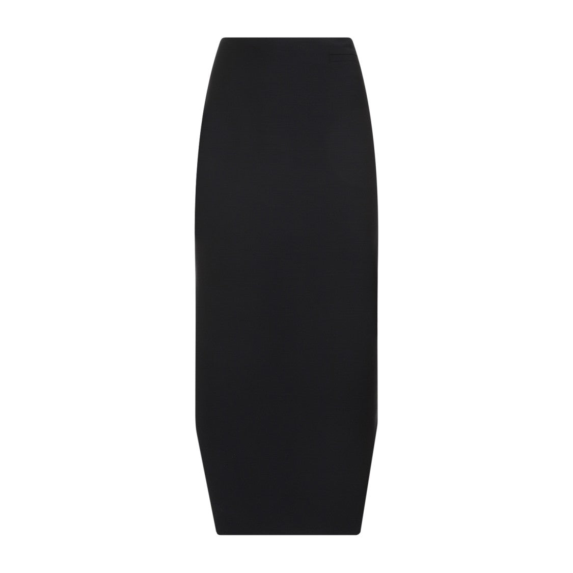 Black Wool Front Kick Skirt