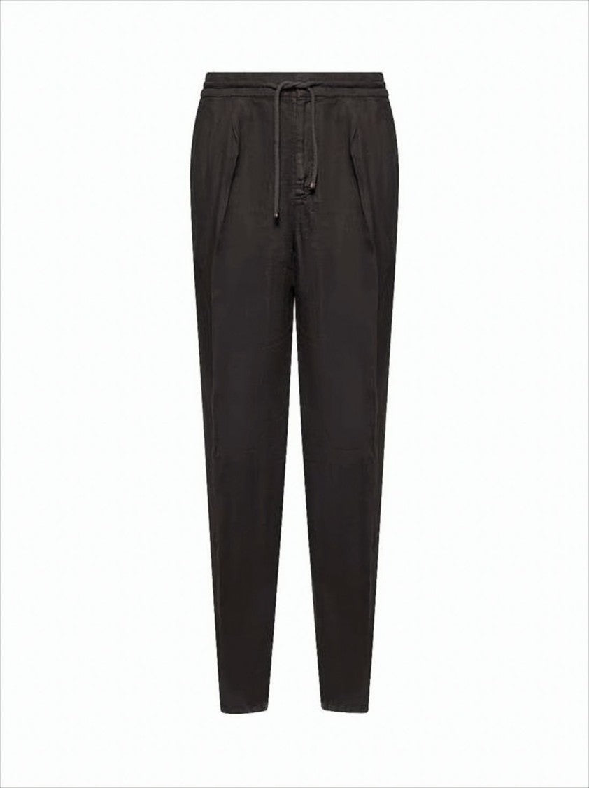 Relaxed Fit Linen Jogger Pants