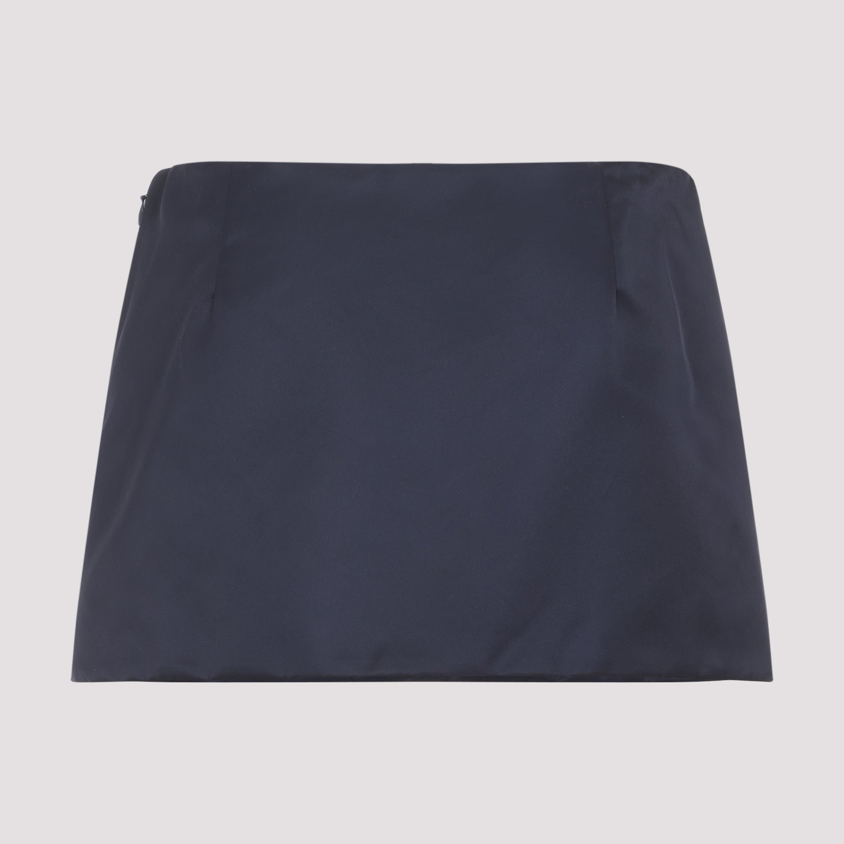 Minimalist Blue Mini Skirt with Zipper Pocket