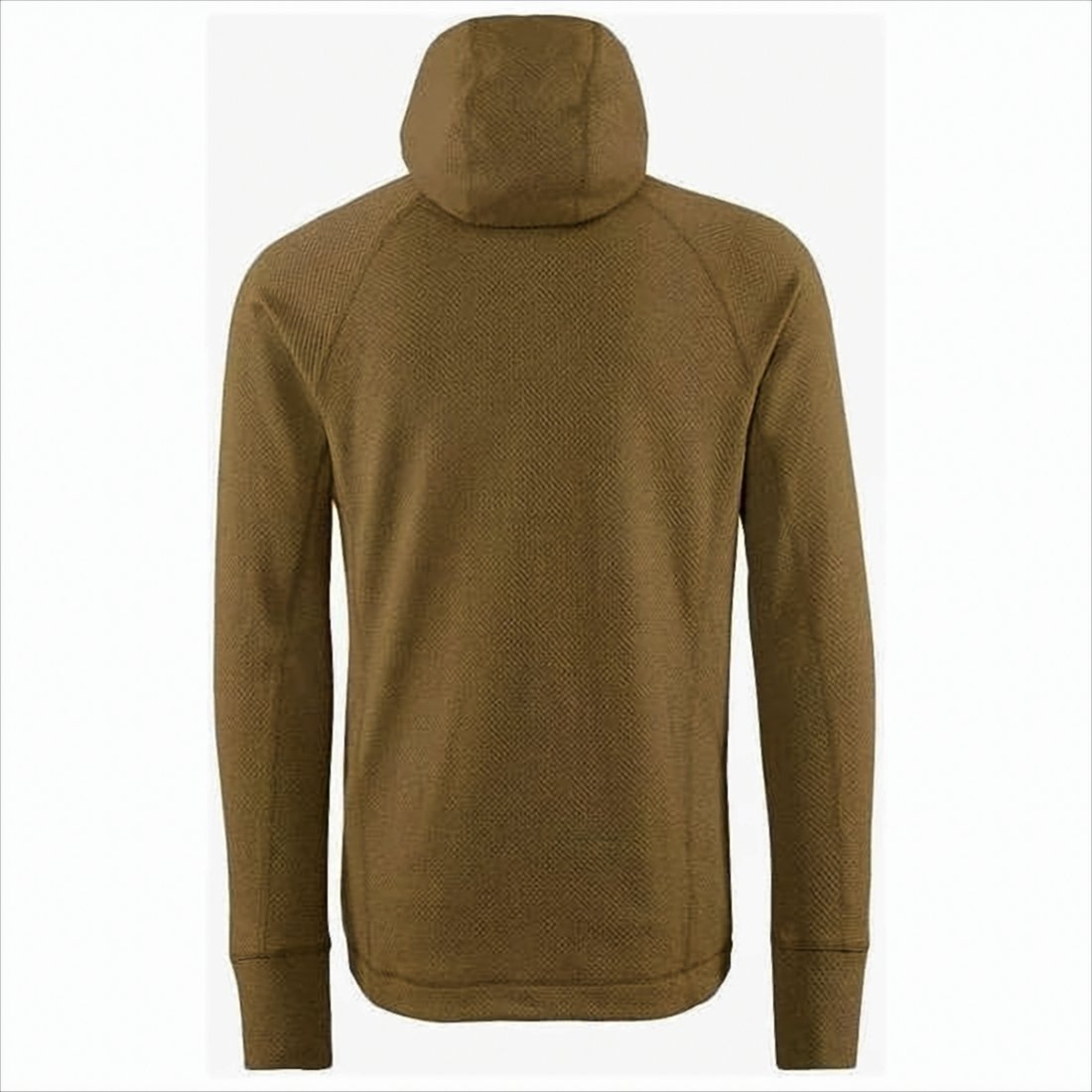 Textured Brown Hoodie with High Neck